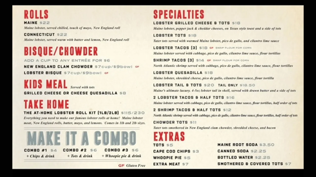 cousins maine lobster truck menu