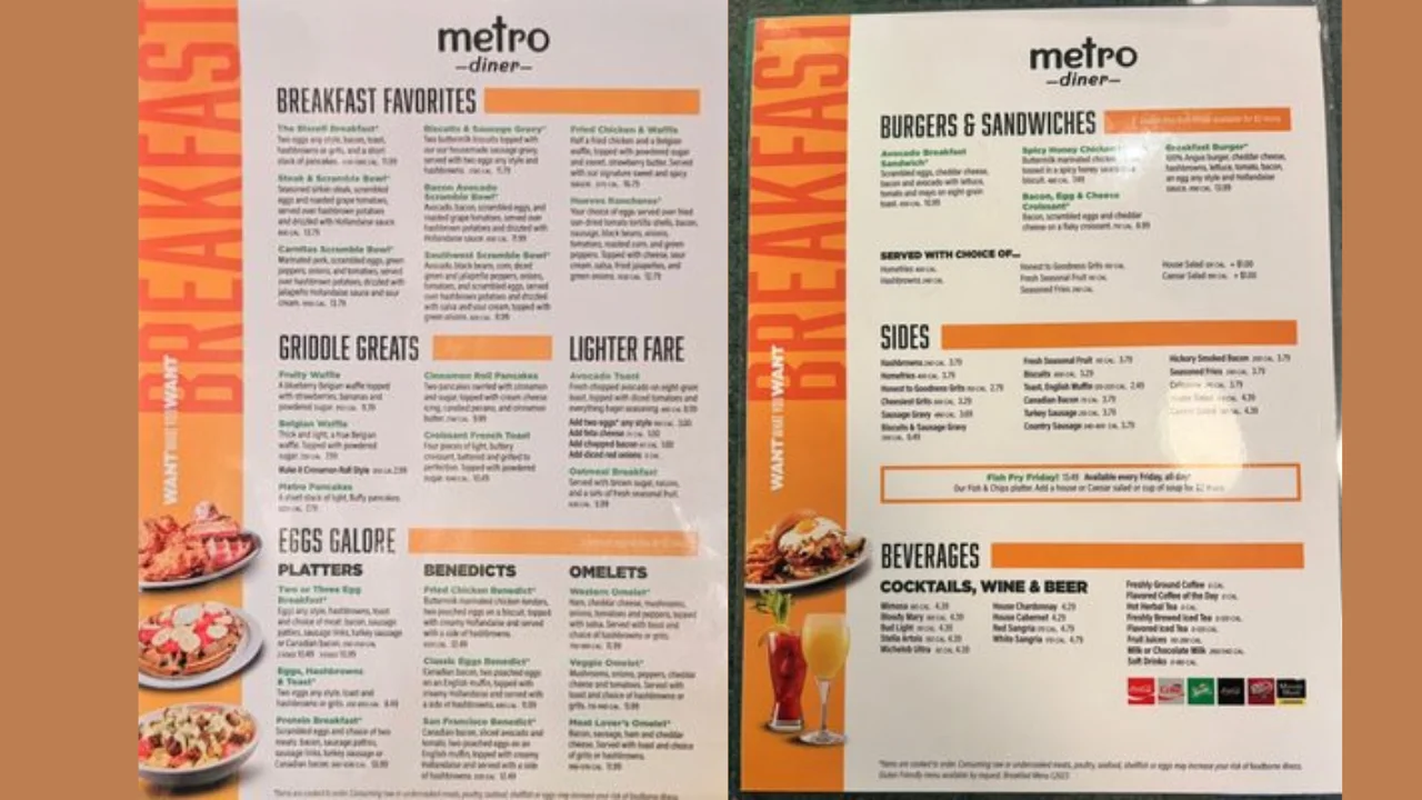 metro diner menu