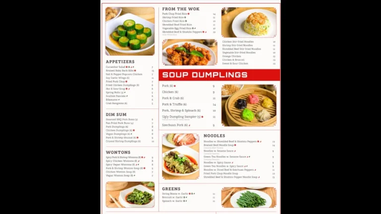 ugly dumpling menu