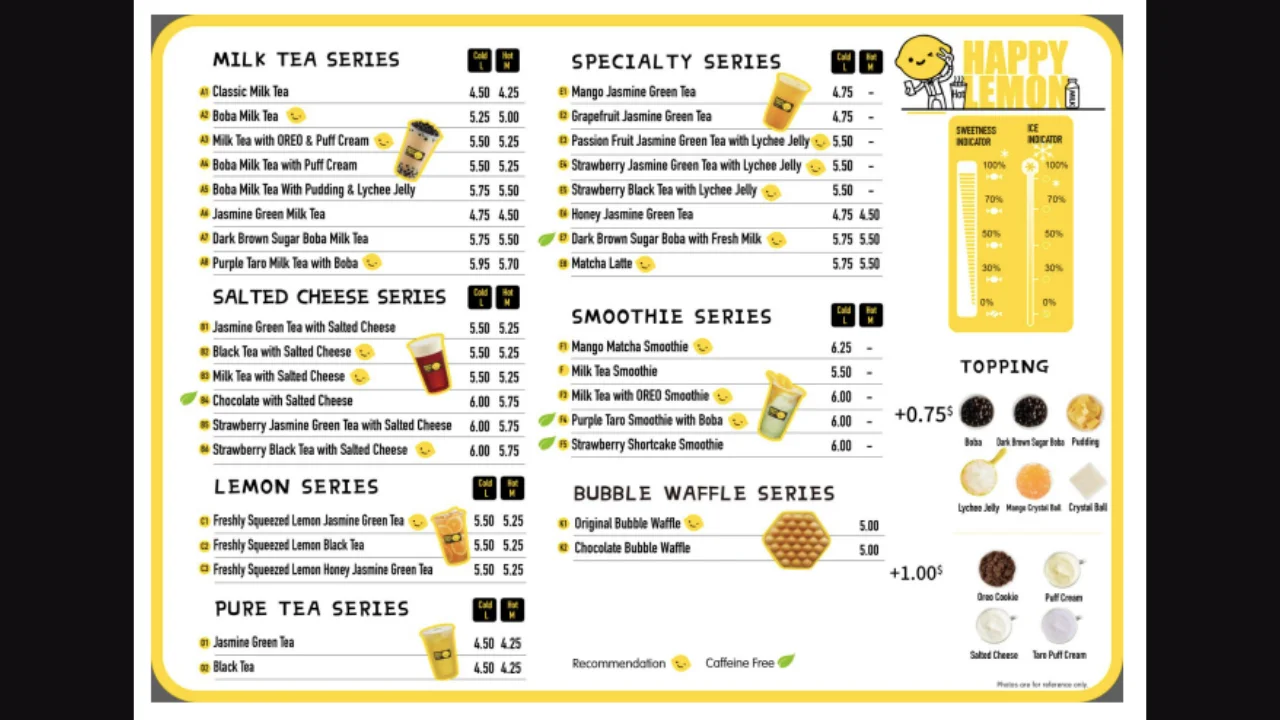 happy lemon menu