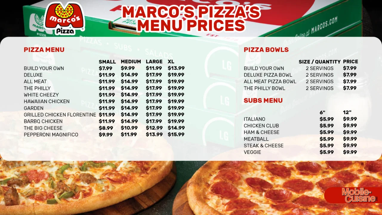 marco's pizza menu prices specials