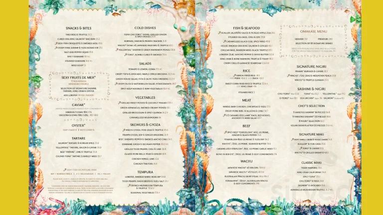 sexy fish miami menu